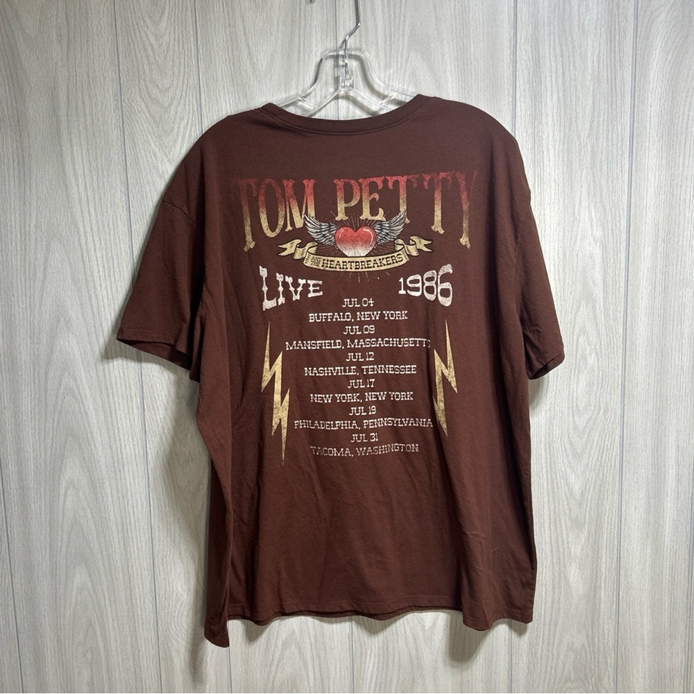Tom Petty And The Heartbreaks Brown Short Sleeve Shirt Size XXL (20) - Picture 4 of 7